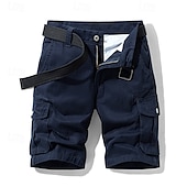 economico Classico-Per uomo Pantaloncini cargo Shorts Pantaloncini Estivi Multi-tasche Bottonato Tasca con Patta Semplice Comodità Indossabile Lunghezza al ginocchio All&#039;aperto Sport Quotidiano Moda Casual Nero Blu