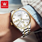 cheap Mechanical Watches-OLEVS Men&#039;s Mechanical Watch, Minimalist Fashion, Automatic Self-Winding, Luminous Date Week, Waterproof Steel Watch