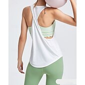 economico Camicia Donna-US Open Per donna Tinta unita Canotta da allenamento Maglietta sportiva Carro armato Canotta Senza Maniche Traspirante Tennis Golf Pickleball Girocollo Y Indietro Nero Bianco Verde Chiaro
