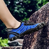 preiswerte Sneaker für Herren-Herren Sneaker Barfußschuhe Upstream-Schuhe Canyoning PU Leder Netz Bequem Rutschfest Atmungsaktiv Schnürung Rot + Grau Blau Grau Sommer Frühling