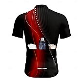 cheap Men&#039;s Jerseys-Men&#039;s Cycling Jersey Short Sleeve Bike Jersey Top with 3 Rear Pockets UV Resistant Breathable Quick Dry Front Zipper Black Sports Clothing Apparel