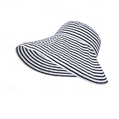 billige Hatter-solhatt for kvinner bred brem sommer upf50 uv-beskyttelsesstripe lett fottur utendørs caps