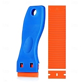 cheap Tool Accessories-Plastic Razor Blade Scraper and 100 Pcs Blades, Remove Label Decal Tool,Forwithout Scratches Plastic Razor Blade Scraper, Adhesive Remover for Kitchen Appliances,Stickers and Paints on Window
