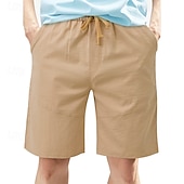 cheap Casual Shorts-Men&#039;s Shorts Summer Shorts Beach Shorts Casual Shorts Pocket Drawstring Elastic Waist Plain Comfort Breathable Short Outdoor Vacation Sport Casual Black White