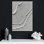 お買い得  抽象画-手作りの油絵キャンバス壁アート装飾シンプルな抽象的なテクスチャ海の波ホームデコレーション用ストレッチフレーム吊り下げ絵画/ロールフレームレス未ストレッチ絵画