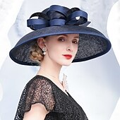 olcso Partikalapok-kalapok len bowler / cloche kalap napsapka sinamay kalap esküvő tea party elegáns esküvő csípős oldalsó fejfedővel