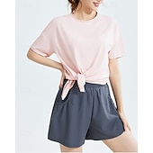 cheap Women&#039;s Shirt-US Open Women&#039;s Tops Sport Shirt Tennis Shirt Short Sleeve Split Side Split Tennis Golf Pickleball Crew Neck Solid Colored Top Black White Pink Tennis Clothing