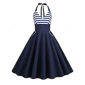  Dia da Independência 250º Aniversário EUA Anos 50 Vestido de uma linha Vestido swing Nadador Bandeira dos EUA Fantasia Mulheres Baile de Máscaras 4 de julho Dia da Independência Casual / Diário Festa