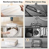 cheap Clothing &amp; Closet Storage-2 Pack Comforter Storage Bag - Large Capacity Blanket Storage Bags 3-Layer Ultra Space Saving Self Compression Organizer Washable Compression Bags for Storage Comforter Blanket 2-Pack Beige