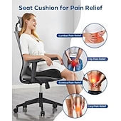 cheap Home Supplies-Ergonomic Memory Foam Seat Cushion, Extra Large Cushion for Office Chair, Pressure Relief Pillow Pad for Sciatica, Tailbone &amp; Back Pain, Long Sitting Support
