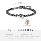 cheap For Men-Personalized Projection Bracelet Custom Best Gift for Dad, Husband, Boyfriend, Unique Keepsake for Father&#039;s Day, Birthday, Valentine’s Day, Christmas