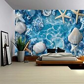 billiga Ocean Beach Gobeläng-marint liv mönster bakgrund landskap hängande gobeläng väggmålning konst stor gobeläng väggmålning dekoration foton bakgrund matta gardiner hem sovrum vardagsrum dekoration