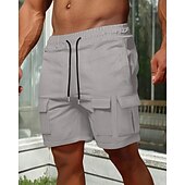 economico All&amp;#39;aperto-Per uomo Pantaloncini cargo Shorts Pantaloncini Estivi Coulisse Elastico in vita Multi-tasche Semplice Comodità Indossabile Lunghezza al ginocchio All&#039;aperto Sport Quotidiano Moda Casual Nero Marrone