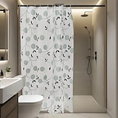 abordables Cortinas de ducha-Cortina de Ducha Forro PEVA Impermeable 12 Ganchos Decoración de Baño Estilo Nórdico Impresión de Triángulo/Cuadro de Playa y Océano