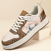 preiswerte Sneaker für Herren-Modische Herren-Sneaker – Retro-inspirierte Muster, Kunstledermaterial, ideal für Freizeitausflüge und Abenteuer in der Stadt