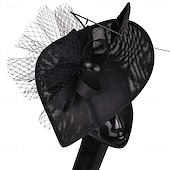 billige Bryllupshodeplagg-Hodeplagg Fjær Sinamay Bryllup Aftenselskap Elegant Bryllup Med Fjær Hodeplagg Hodeplagg