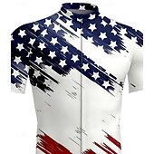 abordables Maillots Hombre-Hombre Maillot de Ciclismo Graphic Bandera Manga Corta Bicicleta Camiseta con 3 bolsillos traseros Resistente a los rayos UV Secado rápido Cremallera delantera Bandas Reflectantes Deportes Rojo Ropa