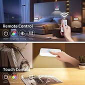 お買い得  パックライト-1個の製品磁気両面発光壁ランプタッチ調光タイプC充電リモコンは手持ち可能
