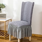 abordables Funda para silla de comedor-Cubierta de la silla del taburete Color sólido En Relieve Poliéster Fundas