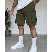 economico Classico-Per uomo Pantaloncini cargo Shorts Pantaloncini Estivi Coulisse Elastico in vita Multi-tasche Semplice Comodità Indossabile Lunghezza al ginocchio All&#039;aperto Sport Quotidiano Moda Casual Nero Marrone