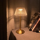 Недорогие Декоративные огни-Многофункциональная светодиодная настольная лампа 3 цвета с регулируемой яркостью, перезаряжаемая через USB прикроватная лампа для спальни, столовой, гостиной, офиса, общежития, ночник