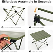 お買い得  キャンプ用家具-ポータブルキャンプサイドテーブル、超軽量アルミ折りたたみビーチテーブル、キャリーバッグ付き、屋外調理、ピクニック、キャンプ、ボート、旅行用