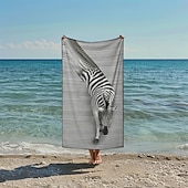 economico set di asciugamani da spiaggia-telo mare stampato, telo mare leggero e anti-sabbia ad asciugatura rapida, ideale per viaggi, piscina e uso all&#039;aperto