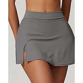 cheap Women&#039;s Skirts &amp; Skorts-US Open Women&#039;s Tennis Skirts Tennis Skirts with Shorts Side Pockets Side Split Stretchable Tennis Golf Pickleball Solid Colored Bottoms Black White Brown Tennis Clothing