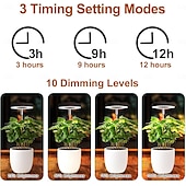 billige Plantevekstlamper-vekstlys fullt spekter led plantelys for innendørs planter vokselampe 10 dimbar lysstyrke automatisk timer svart stativ høydejusterbart halolys for sukkulenter urter løvverk i hjemmet