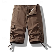 preiswerte Klassiker-Herren Cargo-Shorts Shorts Sommershorts Mehrere Taschen Klappentasche Einfach Komfort tragbar Knielang Outdoor Sport Täglich Mode Lässig Schwarz Gelb