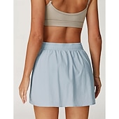 cheap Women's Skirts &amp; Skorts-Women's Solid Colored Casual Skirt Tennis Skirts Tennis Skirts with Shorts Pleated UPF50+ Quick Dry Tennis Golf Pickleball Bottoms Black Ivory Light Green Tennis Clothing
