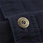 economico Camicie da lavoro da uomo-Per uomo Camicia Camicia Estiva Camicia casual Camicia con Bottoni Camicia cargo Nero Bianco Rosso Blu marino scuro Kaki Manica Lunga Semplice Colletto a Camicia Vacanza Camicia hawaiana Tasca