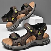 お買い得  アウトドアサンダル-調節可能なベルクロストラップとクッション性のあるフットベッドを備えたメンズスポーツサンダル。アウトドアやハイキングに最適な耐久性のある履物です。