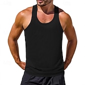 cheap Tank Tops-Men&#039;s Tank Top Vest Top Undershirt Sleeveless Shirt Sleeveless Crew Neck Summer Plain Fashion Designer Basic Classic Vacation Street Going out Black White Wine Top Tee for Men