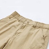 baratos Clássico-Homens Bermuda Cargo Calção Shorts de verão Cintura elástica Bolso multi Bolso com aba Tecido Conforto Vestível Comprimento do joelho Ao ar livre Esporte Diário Moda Casual Preto Azul