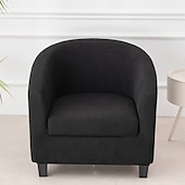 cheap Armchair Cover &amp; Armless Chair Cover-2 Piece Club Chair Slipcover Stretch Barrel Chair Covers Solid Tub Chair Slipcovers Soft Armchair Covers Removable Furniture Protector Arm Chair Cover for Living Room