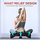 cheap Home Supplies-Ergonomic Memory Foam Seat Cushion, Extra Large Cushion for Office Chair, Pressure Relief Pillow Pad for Sciatica, Tailbone &amp; Back Pain, Long Sitting Support
