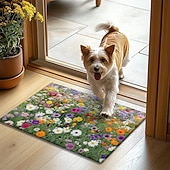 economico Zerbini-Tappeto Decorativo a Fiori Multicolore Tappetino per Cucina Antiscivolo Tappeto a Prova d'Olio Tappeto per Interni Esterni Decorazione per Camera da Letto Bagno Tappeto d'Entrata