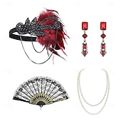 billige Tilbehør og mer-1920-tallet Den store Gatsby Flapperpannebånd i 1920-stil Den store Gatsby Fjær Kontor / Bedrift Glitrende glitter Krystall / Rhinstein Kostyme Dame Karneval Valentinsdag Maskerade Festkveldsklær