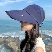 お買い得  帽子-保護マスクと取り外し可能なゴーグル付きのレディース夏用つば広サンハット - UVカットの通気性ポリエステルでハイキング、キャンプ、アウトドアアドベンチャーに最適