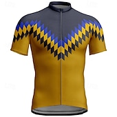 levne Pánské dresy-Pánské Cyklodres Krátký rukáv Kolo Tričko Dres se 3 zadními kapsami Horská cyklistika Prodyšné Rychleschnoucí Anatomický design Odvod Žlutá Červená Modrá Sportovní Oblečení