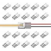 cheap LED Accessories-COB LED Strip Connectors 10 PCS 20 PCS 5mm 8mm 10mm 2-pin LED Strip Connectors LED Tape Connectors Transparent Solderless no Dark Areas Suitable for LED Light Connectors DIY COB/SMD