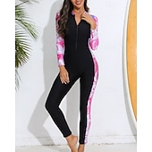 abordables Lycra de surf-Femmes Combinaison de Plongée Rash Guard Protection Solaire UV UPF50+ Léger manche longue Spandex Maillot de Bain maillot de bain ​fermeture éclair sur le devant Natation Surf Plage Sports Nautiques