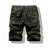 preiswerte Klassiker-Herren Cargo-Shorts Shorts mit Camouflage-Muster Shorts Sommershorts Kordelzug Elastischer Bund Mehrere Taschen Tarnung Komfort tragbar Knielang Outdoor Sport Täglich Mode Lässig Tarnung Khaki