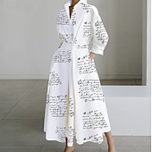 Damen Hemdblusenkleid Freizeitkleid Swingkleid Maxi Langes Kleid Outdoor Büro Urlaub Basic Modern Hemdkragen Geraffte Tasche Langarm Sommer Frühling Herbst 2023 Regular Fit Schwarz Armeegrün preiswerte schwarzes Maxikleid-Damen Hemdblusenkleid Freizeitkleid Swingkleid Maxi Langes Kleid Outdoor Büro Urlaub Basic Modern Hemdkragen Geraffte Tasche Langarm Sommer Frühling Herbst 2023 Regular Fit Schwarz Armeegrün