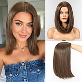 cheap Synthetic Trendy Wigs-Bob Wigs for Women Middle Part Bob Style Heat Resistant Fibre Synthetic Heat Resistant Wigs Ligt Brown Color