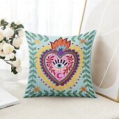 abordables Taies d&#039;Oreiller-Housse de coussin décoratif en forme de cœur 1PC housse de coussin carrée douce pour canapé pour chambre salon canapé chaise