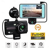 זול DVR לרכב-4 אינץ&#039; מכונית dvr dash cam hd 1080p מצלמת וידאו קדמית מצלמה אחורית אוטומטית 2 in1 הקלטת ראיית לילה הקלטת לולאה