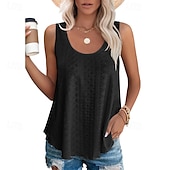 economico Camicie-Per donna Camicie di cotone e lino Blusa Semplice Moderno Casual Senza Maniche Girocollo Top Regolari Quotidiano Uscire Asimmetrico Nero Bianco Rosa Estate