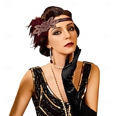 cheap Accessories and More-1920s The Great Gatsby Flapper Headband The Great Gatsby Feather Retro Sparkling Glitter Crystal / Rhinestone Women&#039;s Carnival Valentine&#039;s Day Masquerade Party Evening Wear Masquerade Festival Adults&#039;